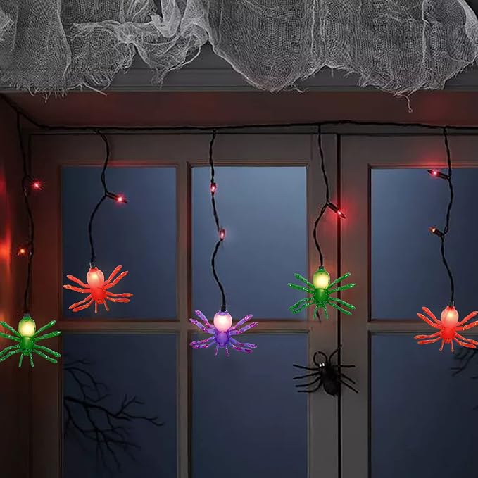 Halloween Spider String Lights, 7Ft Halloween Decorative String Lights - Image 4