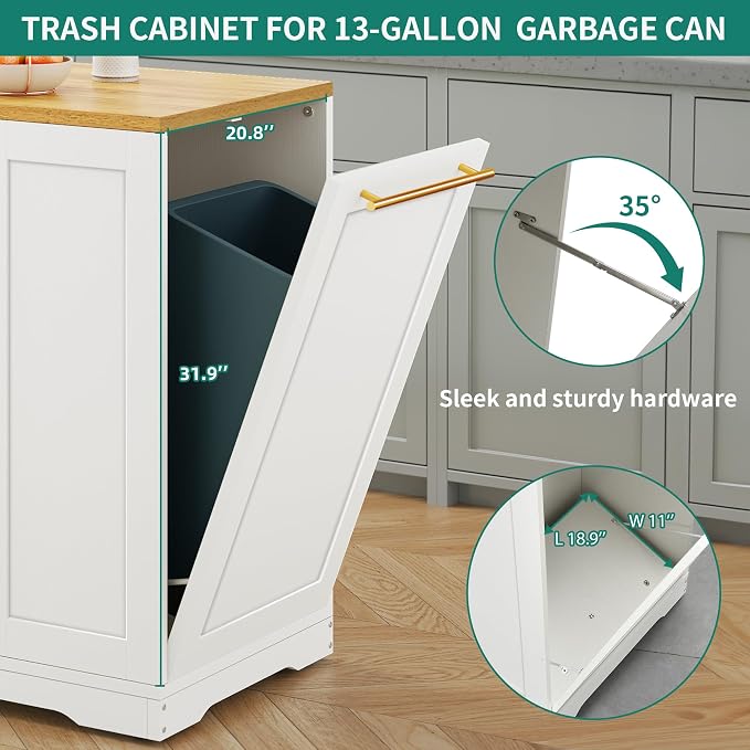 YITAHOME 53 inch Large Rolling Kitchen Island - Image 6