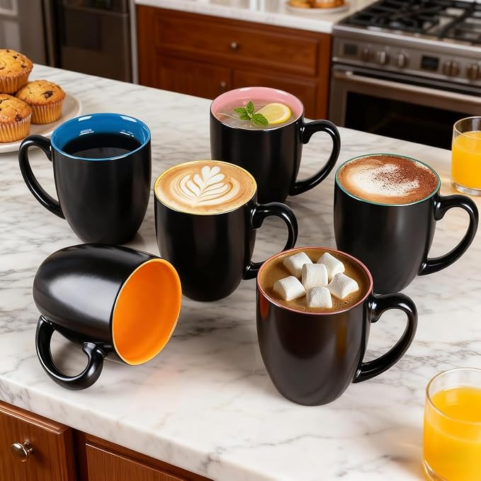 GBhome 16oz Coffee Mugs Set of 6, Ceramic Coffee Mugs - Image 8