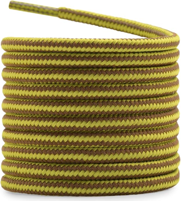 DELELE 2 Pair Round Boot Laces Outdoor Hiking Walking Shoelaces Dual Coloured by DELELE