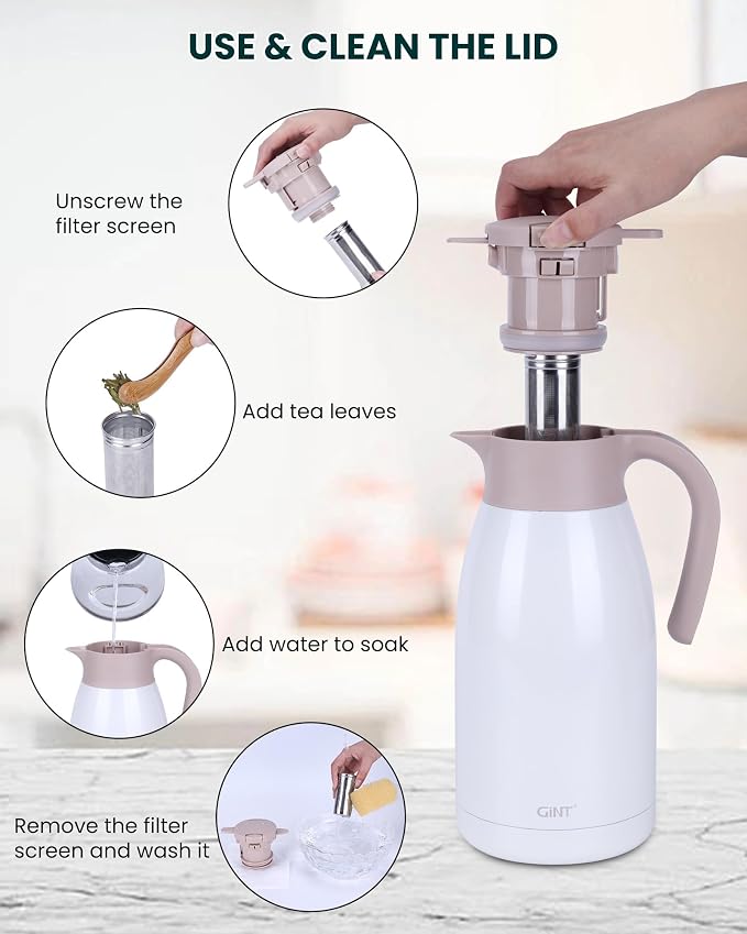 GiNT Stainless Steel Thermal Coffee Carafe Lid - Image 11
