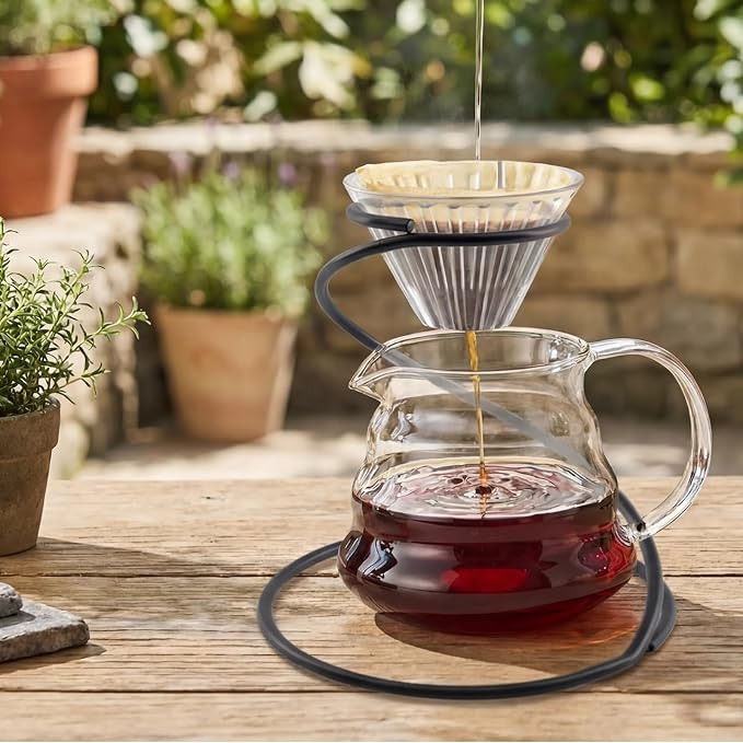 Dnyta Metal Coffee Dripper Stand, Spiral Pour Over Coffee Dripper Stand Filter - Image 6