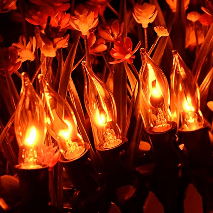Couah Halloween Flickering Flame String Lights Orange, 10Ft C18 Flicker Flame - Image 4