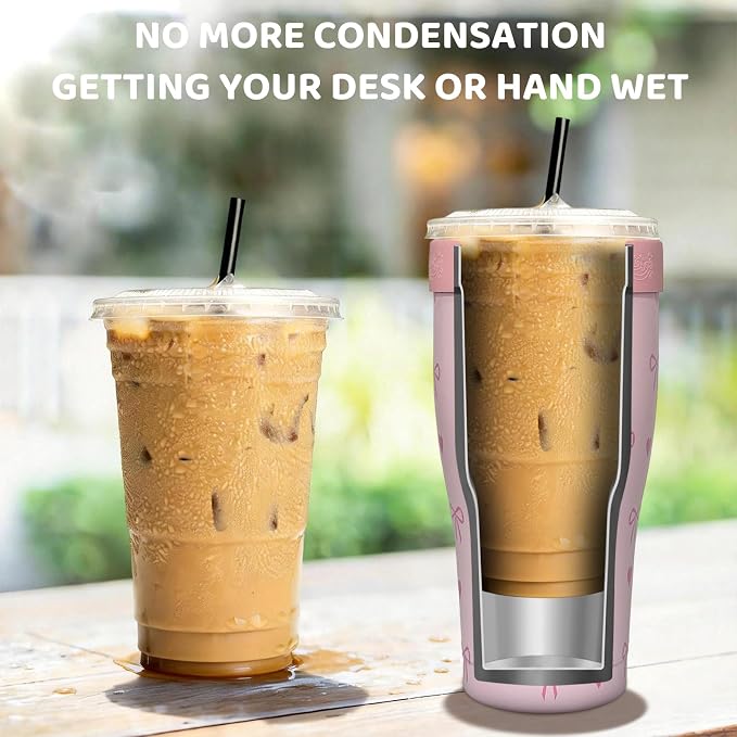 Universal Iced Coffee Sleeve, Double Wall Stainless Steel Insulator Fits - Image 4