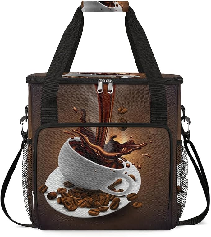 Hot Coffee Print Maker Carring Bag Coffee Travel Carrying Storage Tote Bag by FengQuGou