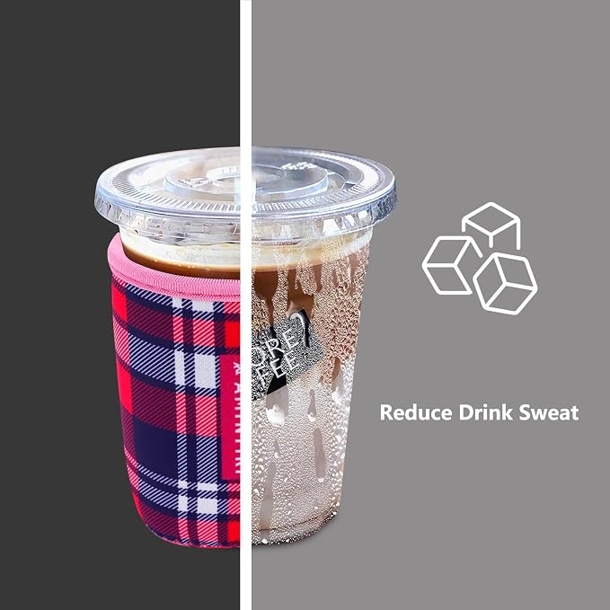 3 Pack Reusable Sleeve for Iced Coffee Cup, Coffee Neoprene Sleeve for Iced&Hot - Image 2
