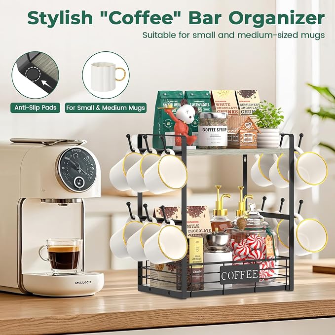 EsLuker.ly Coffee Mug Cup Holder Stand Bar Station Organizer - Image 5
