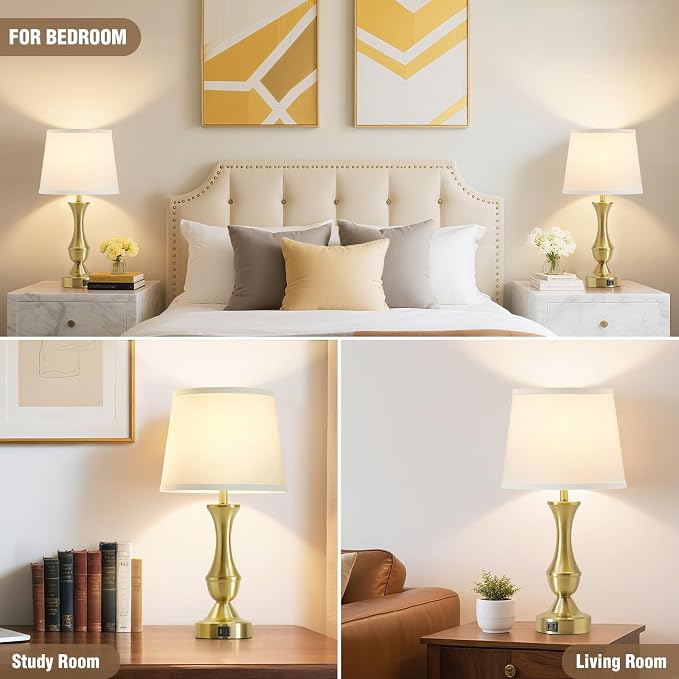 Luvkczc 22" Gold Table Lamps Set of 2 - Image 9