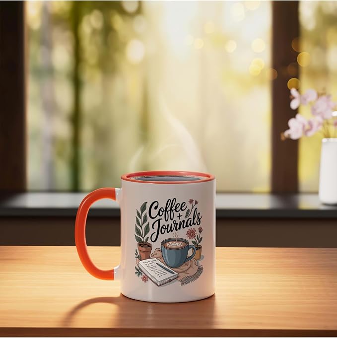 Coffee and Journals Ceramic Mug - Image 3