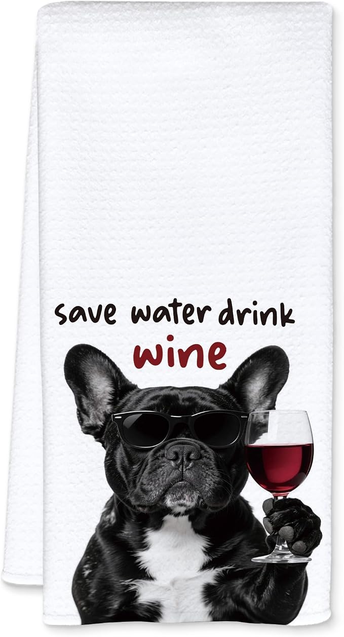 Funny French Bulldog Kitchen Towels, Frenchie Gifts by Unknown