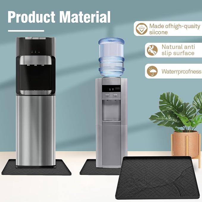 Water Cooler Mat, 19.7" x 19.7" Silicone Water Dispenser Mat, Non Slip Water - Image 5