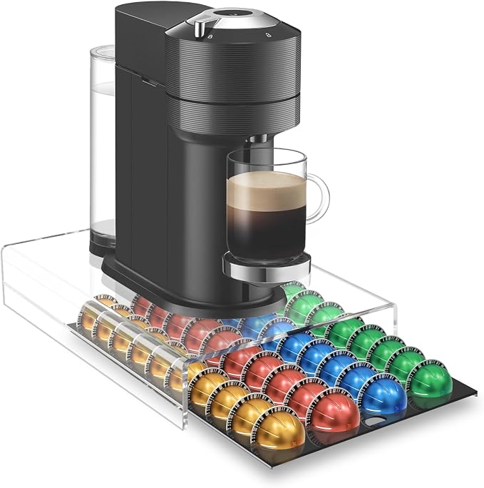 40 Coffee Pod Holder for Nespresso Vertuo Storage Drawer, Capsule Base Rack | by EnjoyLifewithBlaithom