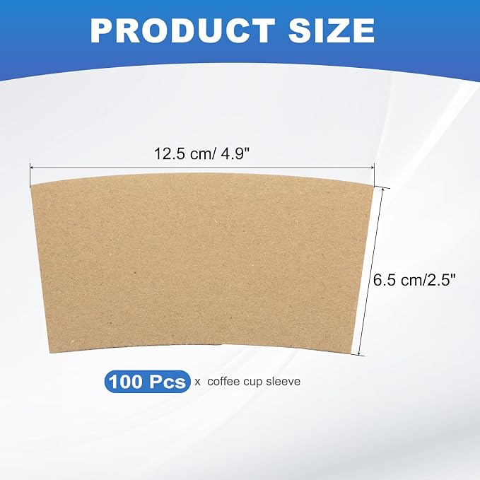 uxcell 100pcs Disposable Coffee Cup Sleeves, Cardboard Cup Sleeves - Image 2
