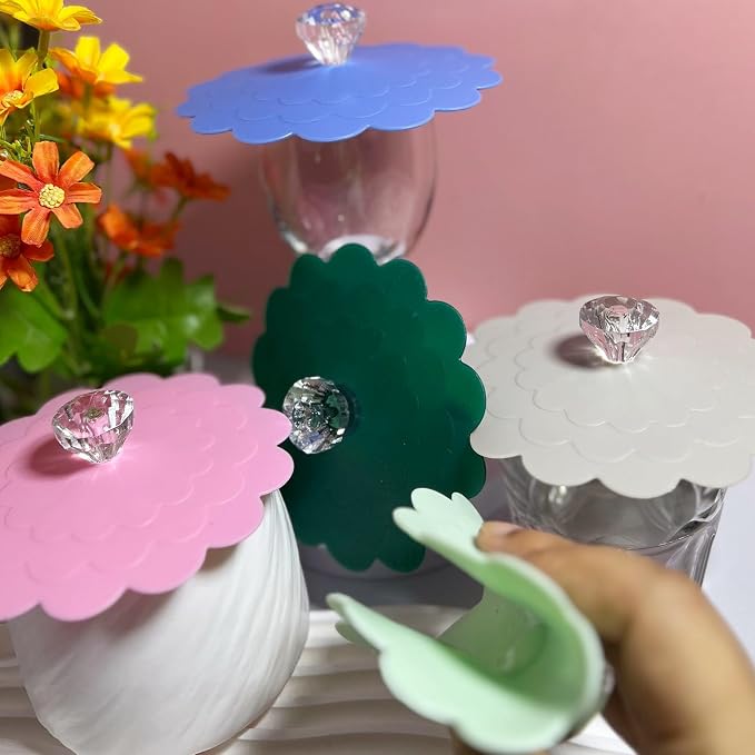 flower Silicone Cup Covers, Flexible Mug Covers, Tea Pots, Hot Cup Lids - Image 7