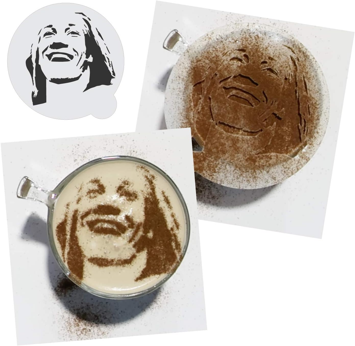 Stencil Stop Custom Coffee Stencil - Customizable for Business Logos, Faces, Images - 14 Mil Mylar Plastic (3.5 x 3.5 inches - 10 Pack)
