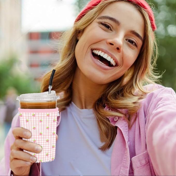 Reusable 3-Pack Iced Coffee Cup Sleeve, Insulated Neoprene, Beverage Holder - Image 3