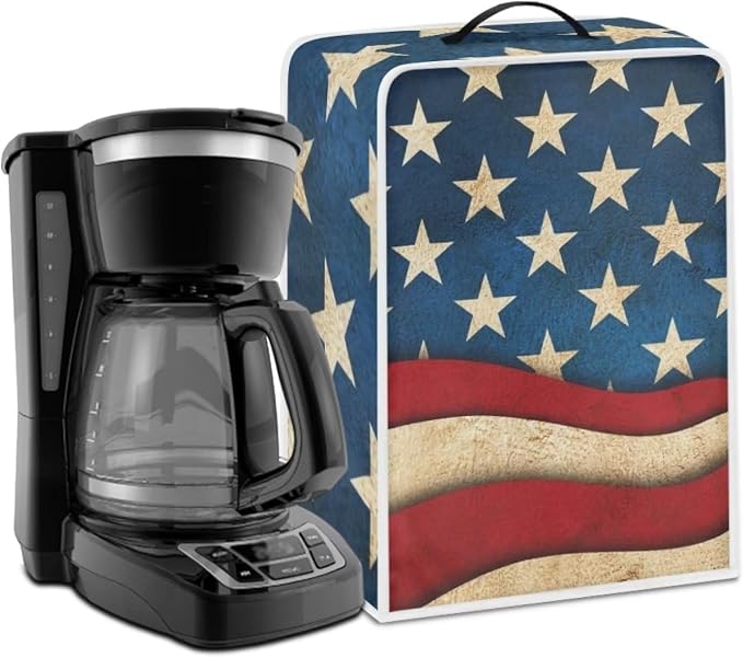American Flag Coffee Maker Cover Coffee Machine Dust Cover Stain Resistant by Psesaysky