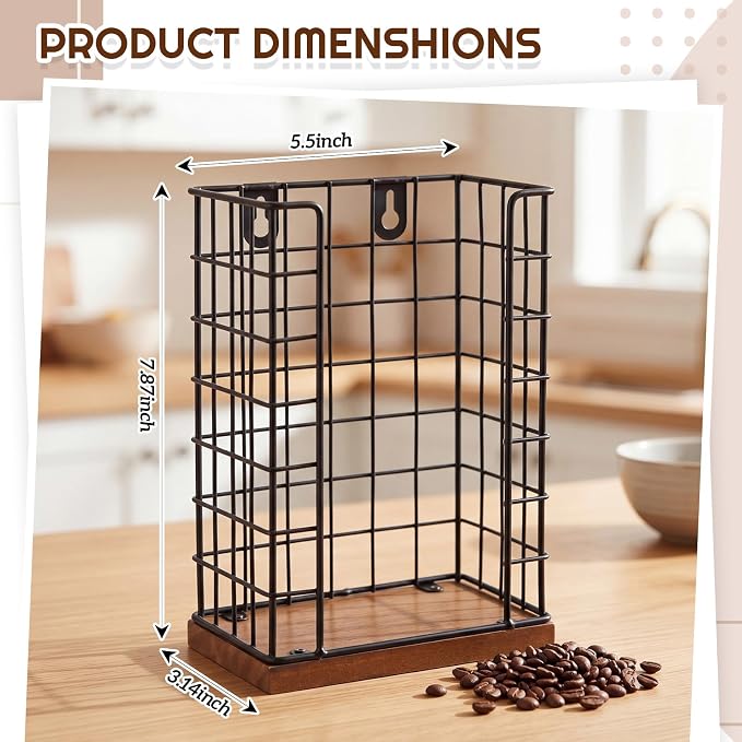 Geelin Coffee Cup Sleeve Holder, Wall Mount or Countertop Cup Sleeve Organizer - Image 3