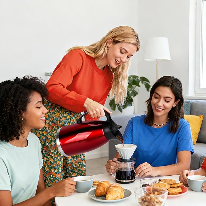 ShineMe 68Oz Coffee Carafes for Keeping Hot, Double Walled Vacuum Stainless - Image 6