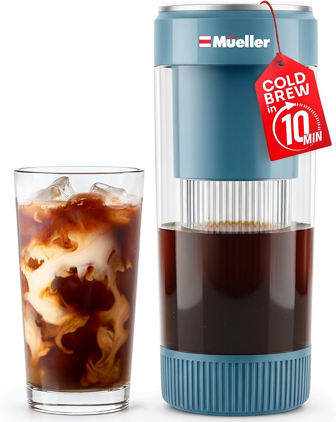 Mueller RapidBrew Cold Brew Iced Coffee Maker – 10 Min Fast Brew Portable by MUELLERHOME
