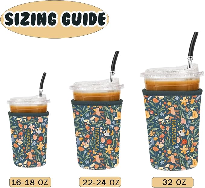 Reusable Insulated Neoprene Iced Coffee Cup Sleeve, Durable Drink Sleeve - Image 5