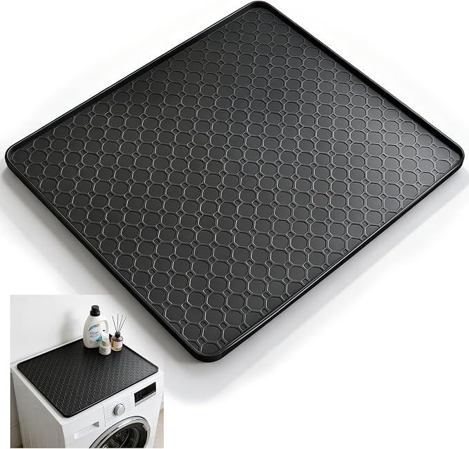 19.7"x19.7" Black Silicone Fridge Tray Mat by Unknown