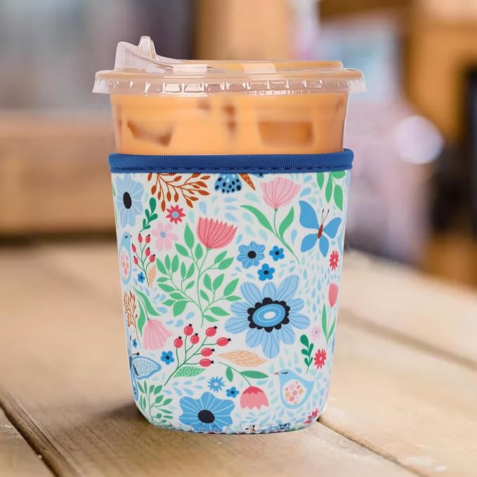 Reusable 3-Pack Iced Coffee Cup Sleeve, Insulated Neoprene, Beverage Holder - Image 2