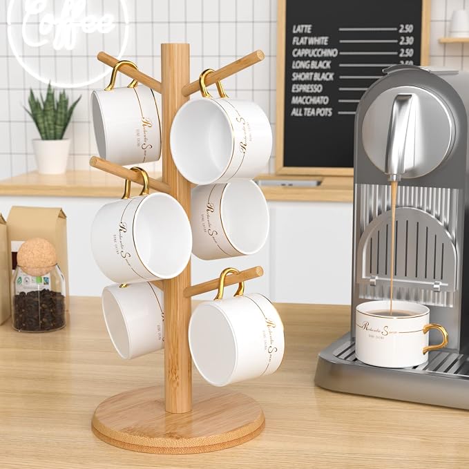 Wisuce Bamboo Mug Tree with Thicker Base by Wisuce