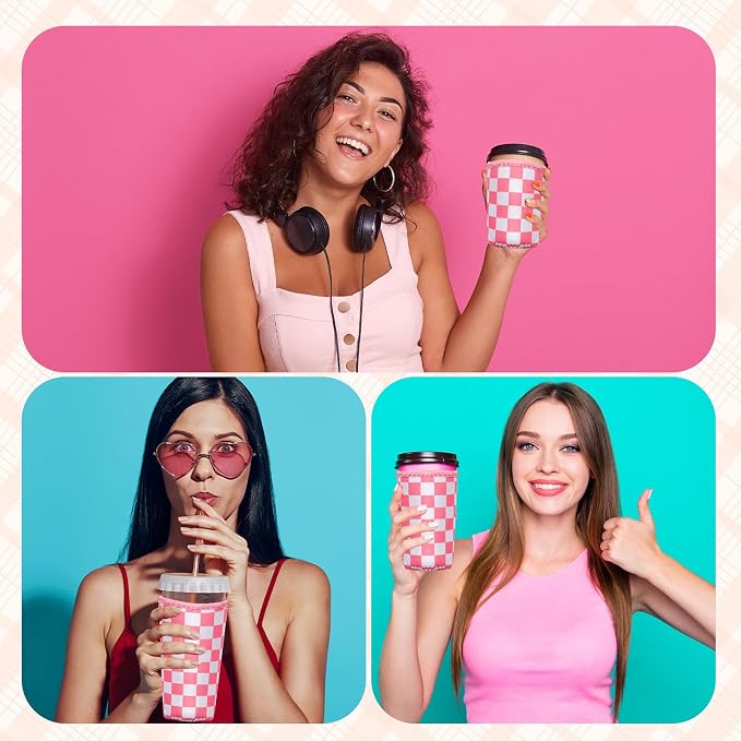 3 Pack Reusable Insulated Iced Coffee Cup Sleeve Beverage Holder - Image 7
