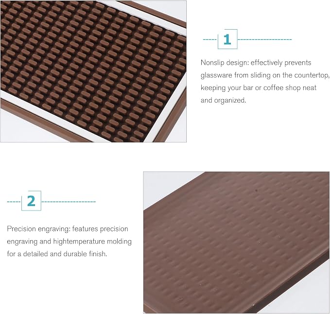 INOOMP Bar Service Spill Mat Non-slip Coffee Bar Counter Drying Mat 30x15x1cm - Image 3