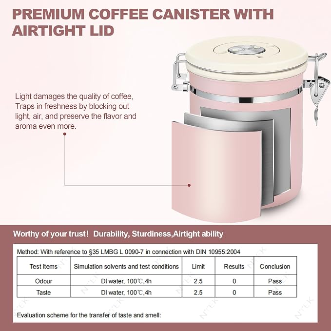 ShanSon Coffee Canister Airtight, Stainless Steel Bean Storage Container - Image 4