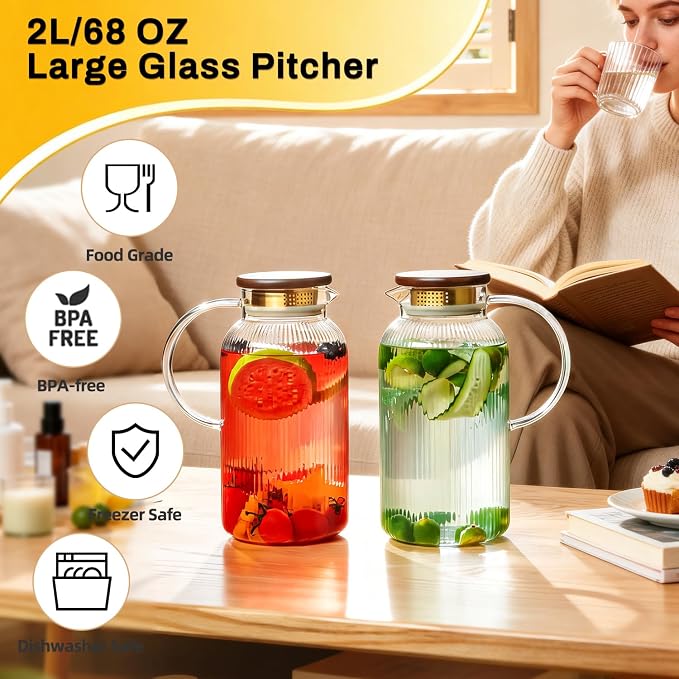 Buaic 2 PACK Glass Pitcher - Image 6