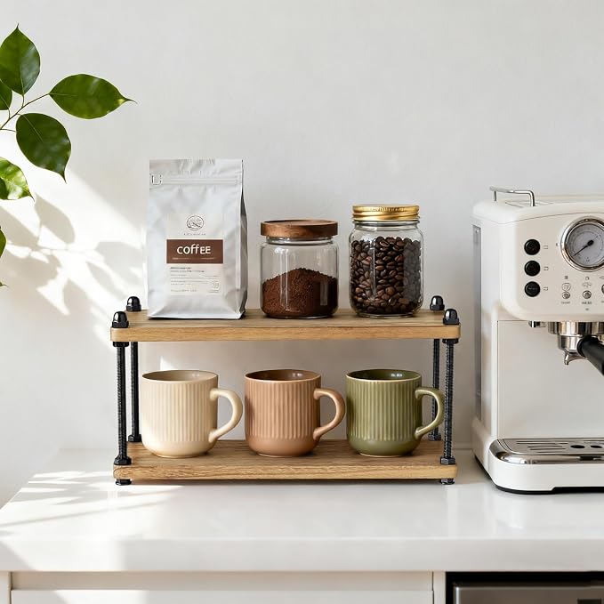 Mkono Coffee Station Organizer Wooden Mug Holder - Image 3