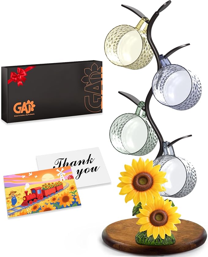 GAJ Sunflower Mug Tree Coffee Cup Holder, Countertop 3D Yellow Flower Coffee by Unknown