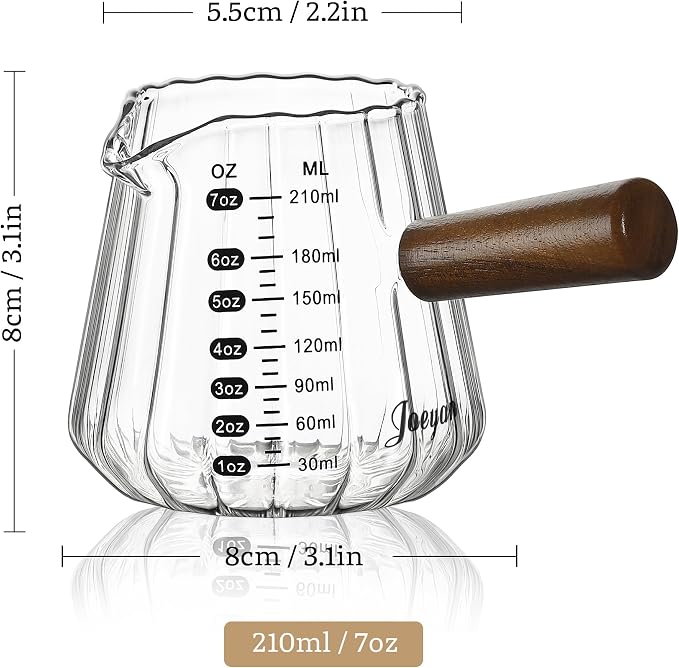 Joeyan 7 oz Espresso Cups, Glass Measuring Cup, Espresso Shot Cup - Image 2