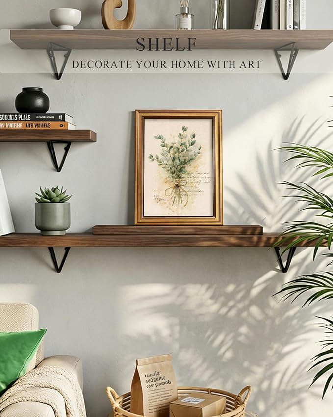 ARPEOTCY Gold Framed Canvas Wall Art, Rustic Herb Botanical Wall Decor - Image 7