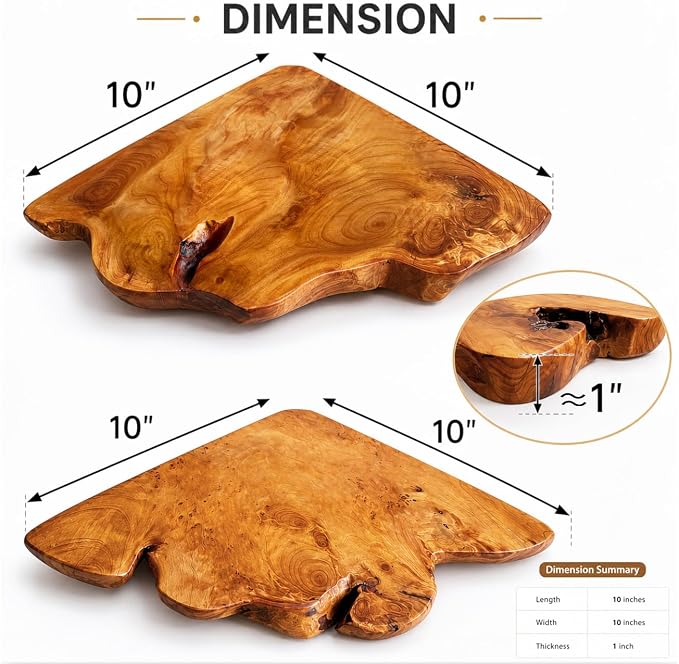 Floating Corner Shelf Set of 2, Handcrafted Live Edge Corner Wall Shelves - Image 3