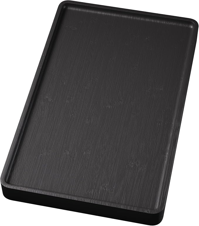 VERTORGAN Bamboo Serving Tray, 15.8x9.8 Inch Decorative Trays Platter by VERTORGAN