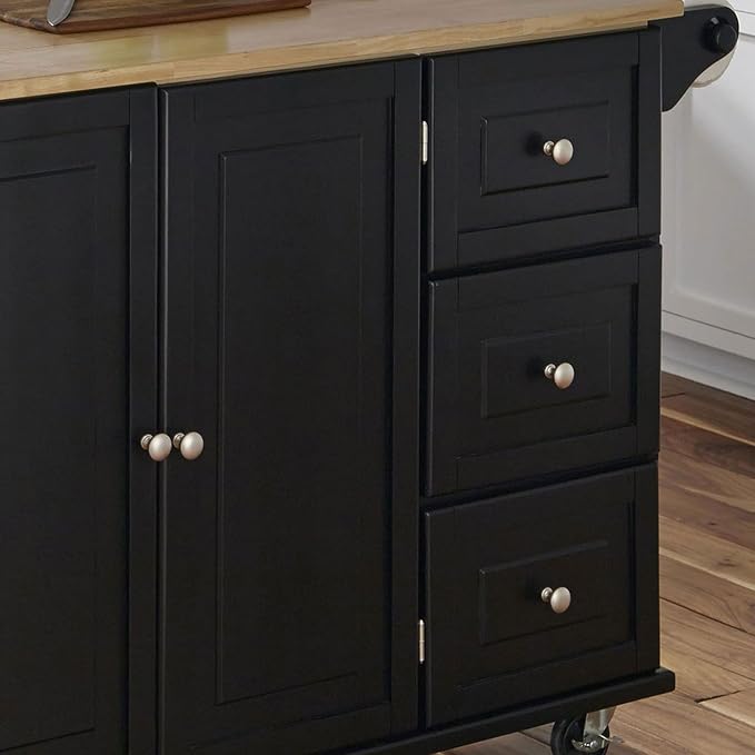 Homestyles Dolly Madison Black Mobile Kitchen Island Cart - Image 10