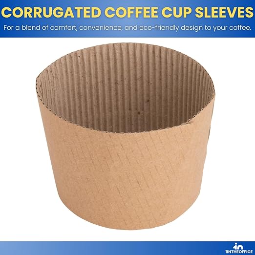 1InTheOffice Coffee Cup Sleeves, Corrugated Coffee Sleeves - Image 2
