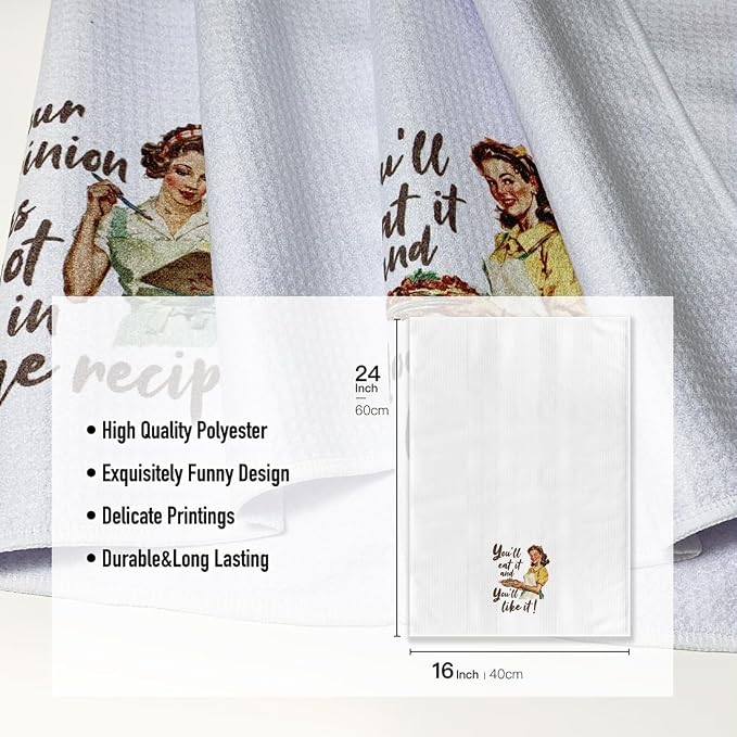 Recipe Funny Kitchen Towels, 16 X 24 Dish Towel, - Image 4