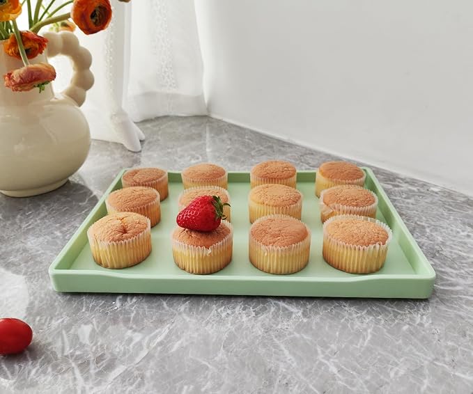 Green Serving Tray for Gathering Small Items | Serving Accessory, Perfume and - Image 4