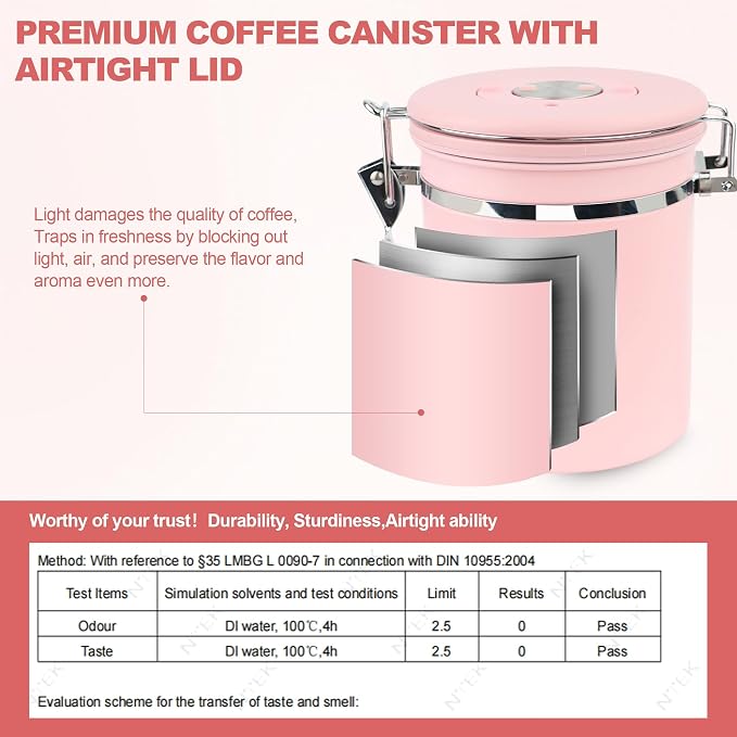 ShanSon Coffee Canister Airtight, Stainless Steel Bean Storage Container - Image 4