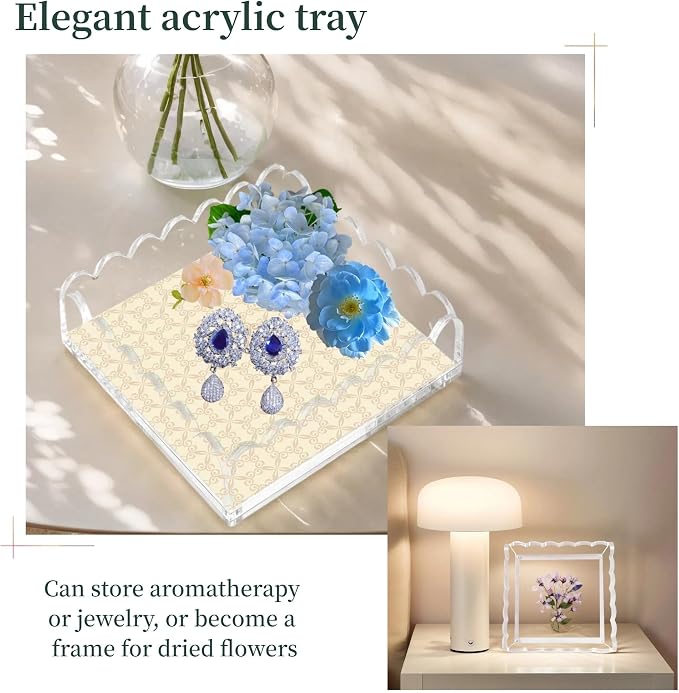 Scalloped Acrylic Tray with Magnetic Mat - Image 8