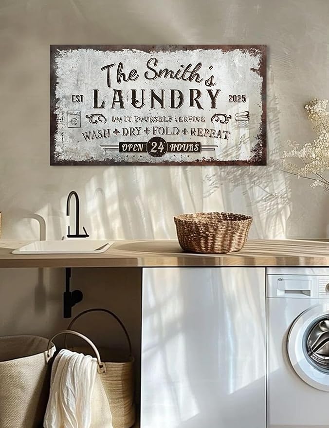 IPIC - Personalized Laundry Room Sign, Custom Large Canvas Wall Art - Image 2