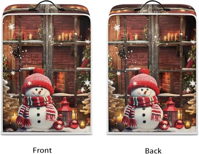 Snowman Christmas Coffee Maker Cover Lightweight Coffee Pot Dust Protection - Image 2