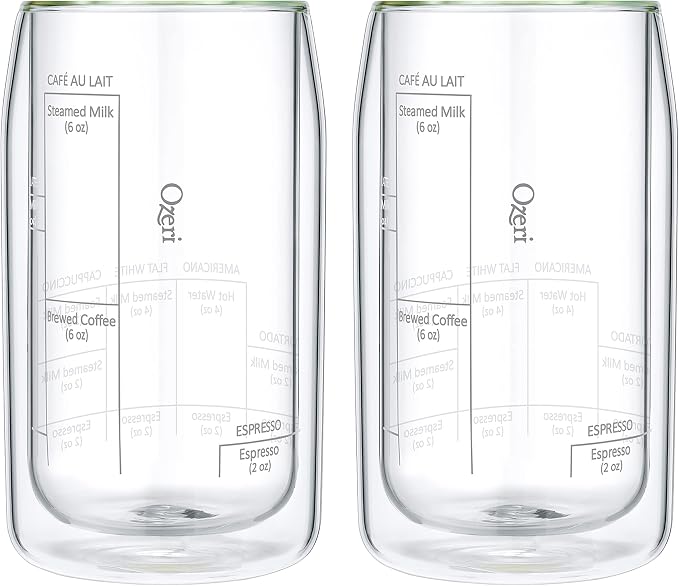 Ozeri Moderna Artisan Series Double Wall Barista Coffee Glass, 15 oz by Ozeri