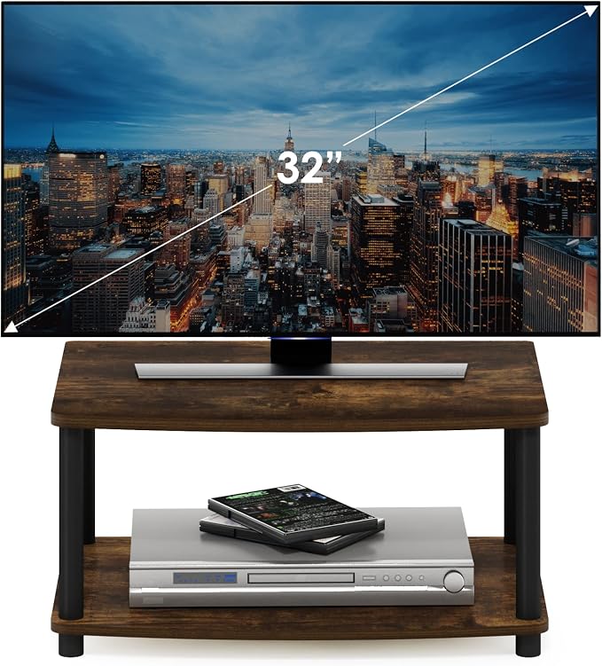 Furinno TURN-N-TUBE TV Riser Stand, 2-Tier Small Elevated No Tools TV Stand - Image 6