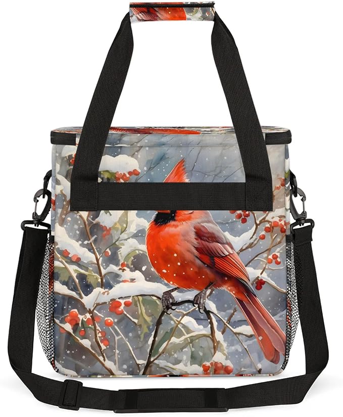 Christmas Red Bird Coffee Maker Carring Bag, Large Insulated Storage Organizer - Image 5