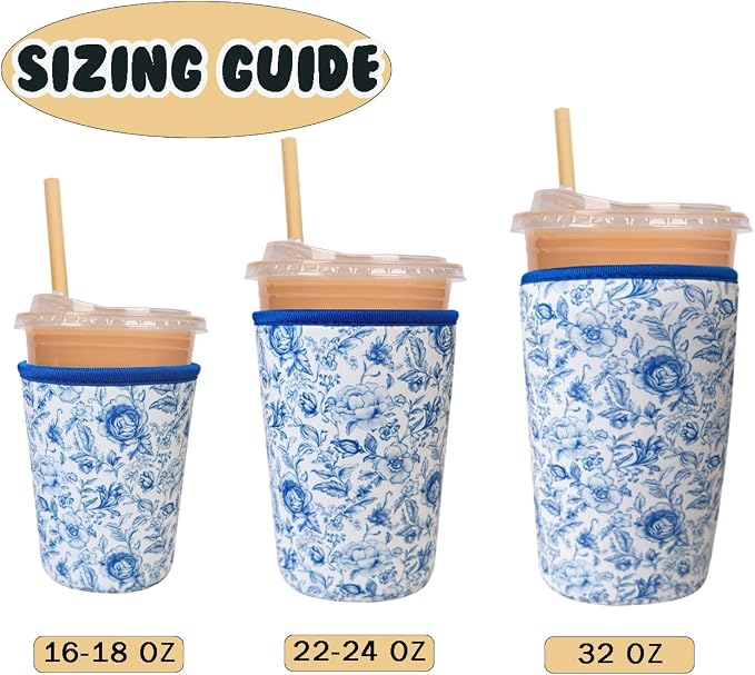 Reusable Insulated Neoprene Iced Coffee Cup Sleeve, Durable Drink Sleeve - Image 5